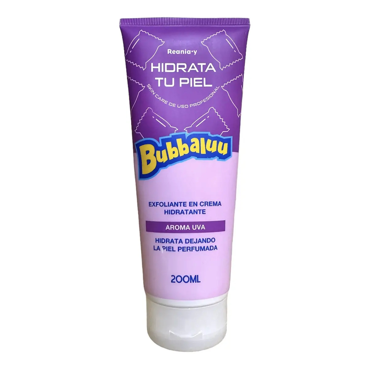 exfo Exfoliante En Crema Hidratante Facial Y Corporal Bubbaluu Fragancia Uva - Imagen 1